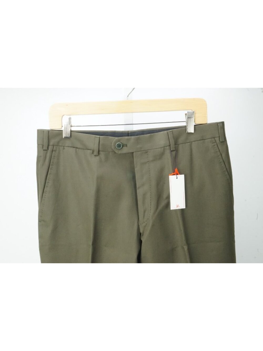 Isaia Medium Brown 100% Cotton Mens Chino Pants Sz 48 EU Brand New